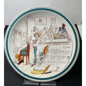 Antique 1880s French Terre de Fer Porcelain No. 3 Signed & Marked Plate See Desc